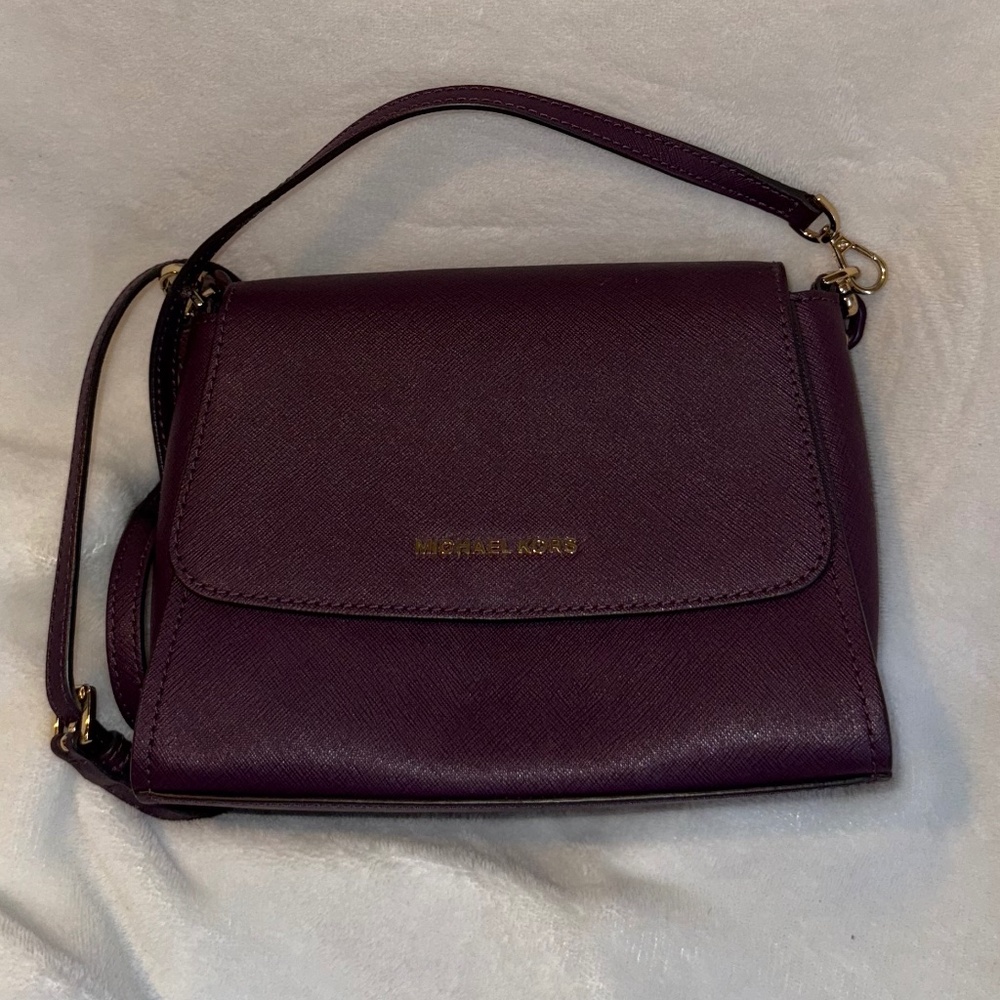 Michael kors small mulberry leather satchel